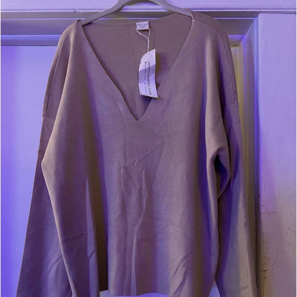 Beautiful beige 2 piece sweater and matching wide leg slacks. Super soft